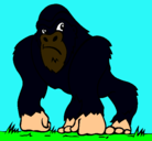 Dibujo Gorila pintado por dede