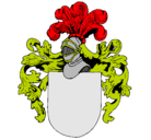 Dibujo Escudo de armas y casco pintado por Olivencia