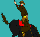 Dibujo Vaquero en caballo pintado por CLARA