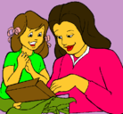 Dibujo Madre e hija pintado por andreita