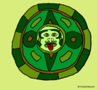 Dibujo Calendario maya pintado por le