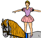 Dibujo Trapecista encima de caballo pintado por rlpjosefina