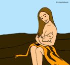 Dibujo Madre con su bebe pintado por wow