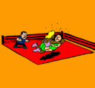 Dibujo Lucha en el ring pintado por federico