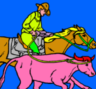 Dibujo Vaquero y vaca pintado por carlosmezaleon