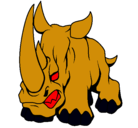 Dibujo Rinoceronte II pintado por cabezon
