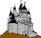 Dibujo Castillo medieval pintado por r