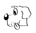 Dibujo Perro con la lengua fuera pintado por carita