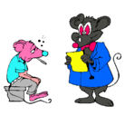 Dibujo Doctor y paciente ratón pintado por anakaren