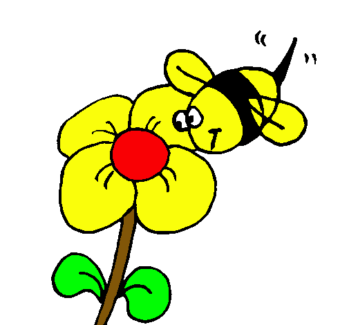 Abeja y flor