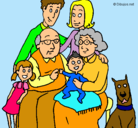 Dibujo Familia pintado por lola