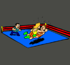 Dibujo Lucha en el ring pintado por ina
