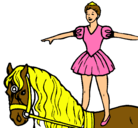 Dibujo Trapecista encima de caballo pintado por samira