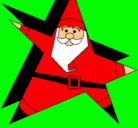 Dibujo Papa Noel en forma de estrella pintado por andreamorgan