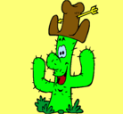 Dibujo Cactus con sombrero pintado por esmeraldabea