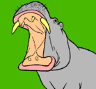 Dibujo Hipopótamo con la boca abierta pintado por john