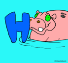 Dibujo Hipopótamo pintado por RAFAJUNIOR