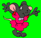 Dibujo Rata con vestido pintado por cony