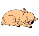 Dibujo Cerdo durmiendo pintado por puerqui
