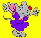 Dibujo Rata con vestido pintado por denis