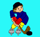 Dibujo Niño jugando a hockey pintado por Ruth