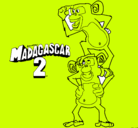 Dibujo Madagascar 2 Manson y Phil pintado por Julen
