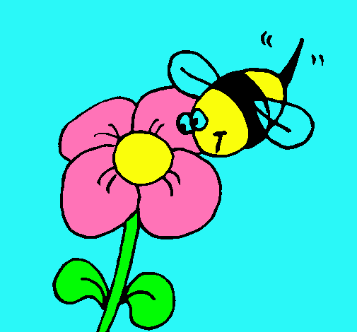 Abeja y flor