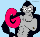Dibujo Gorila pintado por luis