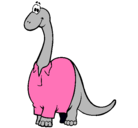 Dibujo Diplodocus con camisa pintado por angelesloca