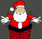 Dibujo Papa Noel en la chimenea pintado por dulce
