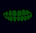 Dibujo Boca y dientes pintado por kity