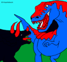 Dibujo Lucha de dinosaurios pintado por nahuelyakin