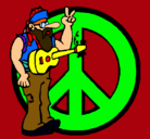 Dibujo Músico hippy pintado por facundo