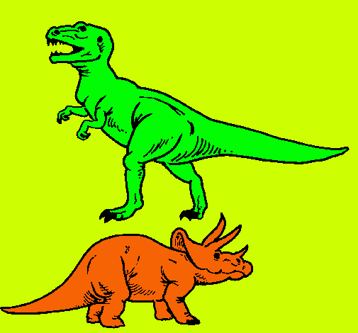 Triceratops y tiranosaurios rex