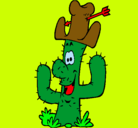 Dibujo Cactus con sombrero pintado por cactusfeliz