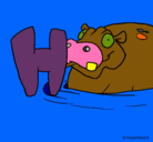 Dibujo Hipopótamo pintado por PAMELABC