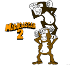Dibujo Madagascar 2 Manson y Phil pintado por rikiordaz