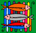 Dibujo Pescado a la brasa pintado por laurayo