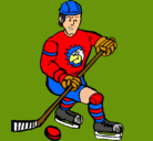 Dibujo Jugador de hockey sobre hielo pintado por Isaac