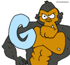 Dibujo Gorila pintado por ale