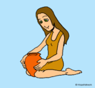 Dibujo Mujer y jarrón pintado por ninfa
