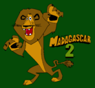 Dibujo Madagascar 2 Alex pintado por santiago