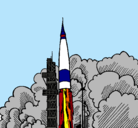 Dibujo Lanzamiento cohete pintado por rd