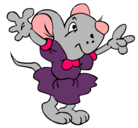 Dibujo Rata con vestido pintado por karla