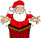 Dibujo Papa Noel en la chimenea pintado por sergioernesto