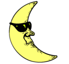 Dibujo Luna con gafas de sol pintado por jaime