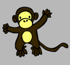 Dibujo Mono pintado por esmeralda