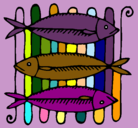 Dibujo Pescado a la brasa pintado por zoezoe