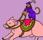 Dibujo Mono y cerdo pintado por jhoanna