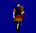 Dibujo Soldado romano pintado por caballero